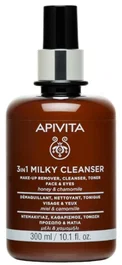Apivita 3in1 Milky Cleanser Limpieza e hidratación para Rostro y Ojos 300 ml